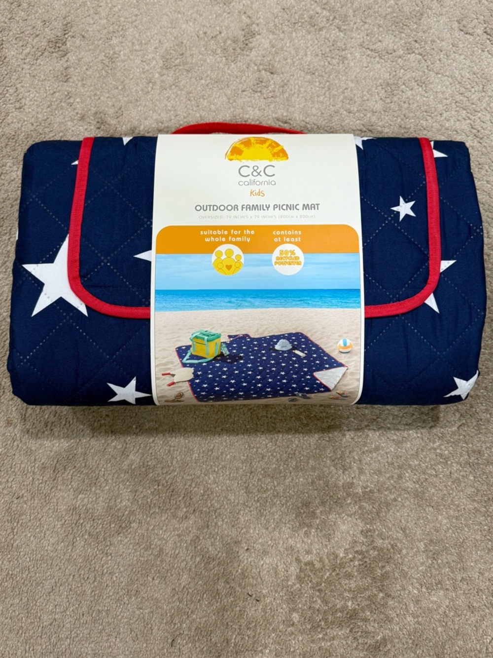 C&C California Kids Outdoor Family Picnic Mat / Star Picnic Blanket